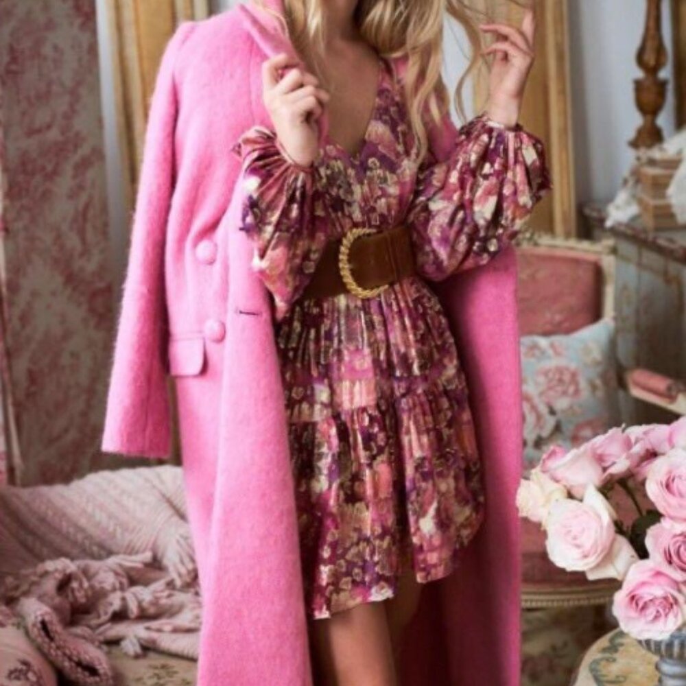 NWT Love Shack Fancy Floret Coat Pink - Picture 2 of 14